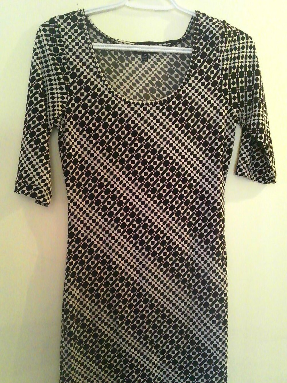 Le Chateau Black & White Geometry Print Dress Mini Size Small